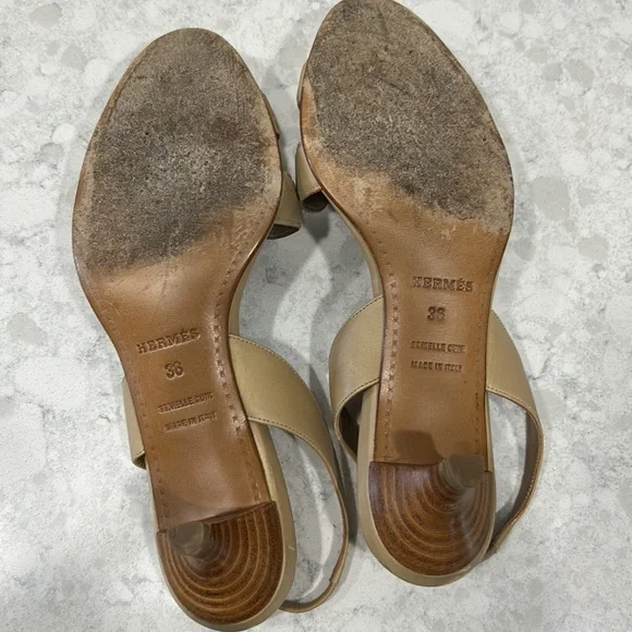 Hermes slingbacks. 36